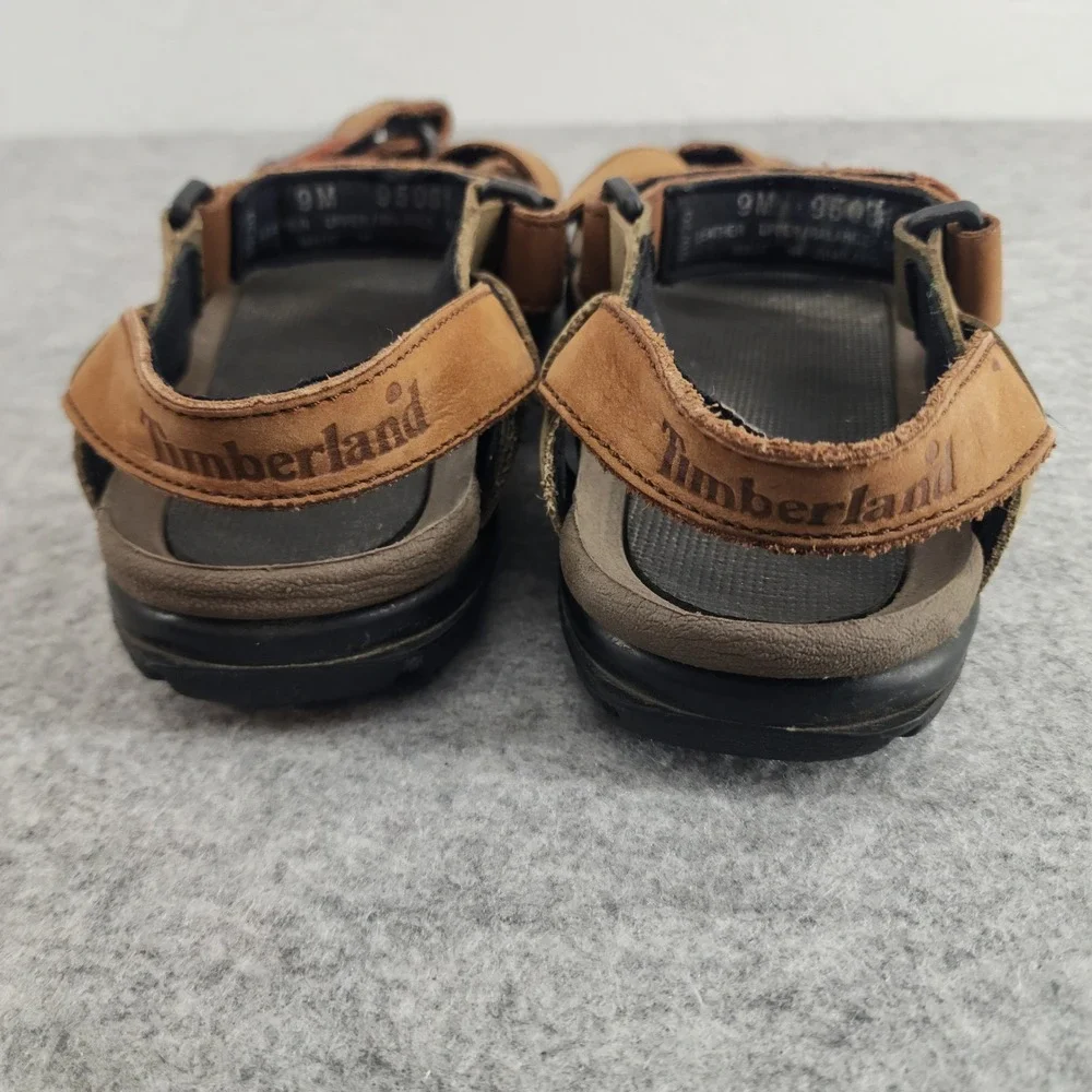 Timberland 9M Brown Leather Strappy Outdoor Sport Hiking Sandals Mens 95081